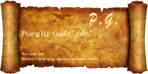 Purgly Győző névjegykártya